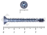 Саморез потай, цинк 4.8 x 38 сверло, DIN 7504P, МОСКРЕП (250шт)