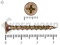 Саморез жёлтый цинк PH-2, по дереву 3,5х32 Фасовка (1000шт)