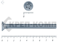 Винт потайной,цинк DIN965 5х 85 (1800шт)