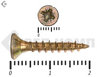 Саморез желтый цинк POZY 3,5х20 (200шт)